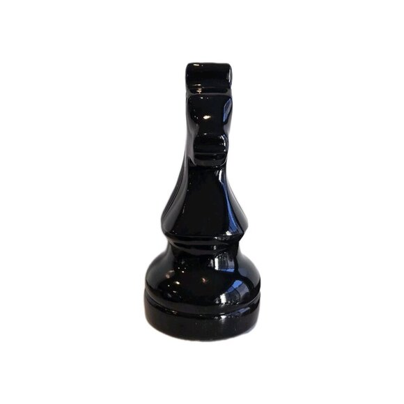 New Black Large Resin Decorative Knight Chess Pieces Room Decor - Picture 2 of 3